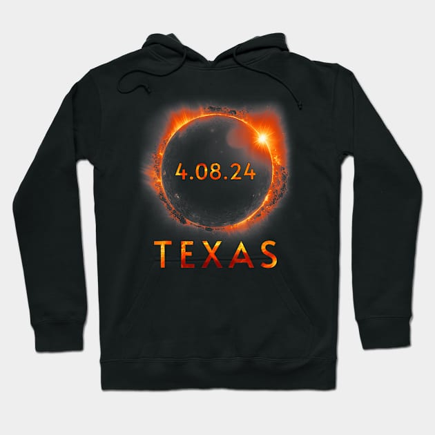 Texas Total Solar Eclipse April 8 2024 Texas Solar Eclipse Hoodie by klei-nhanss